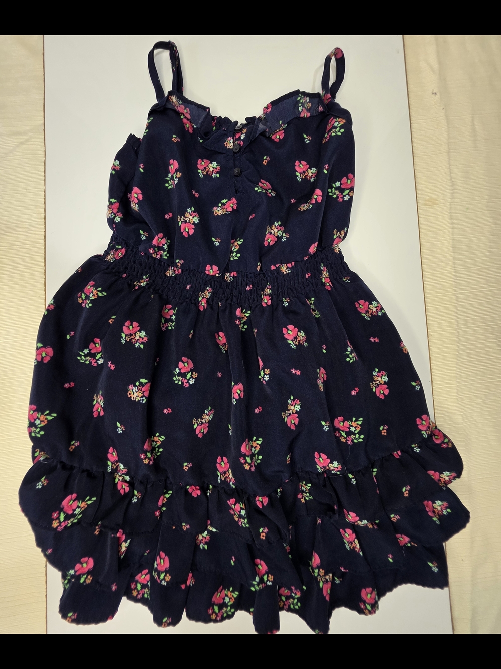 Cherokee Navy Dress with Pink Floral Pattern